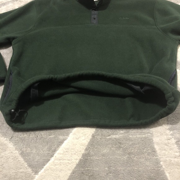 Cabelas Sweatshirt Pullover Men Sz XL Green 1/4 Snap Fleece Made in USA VINTAGE - Picture 11 of 13